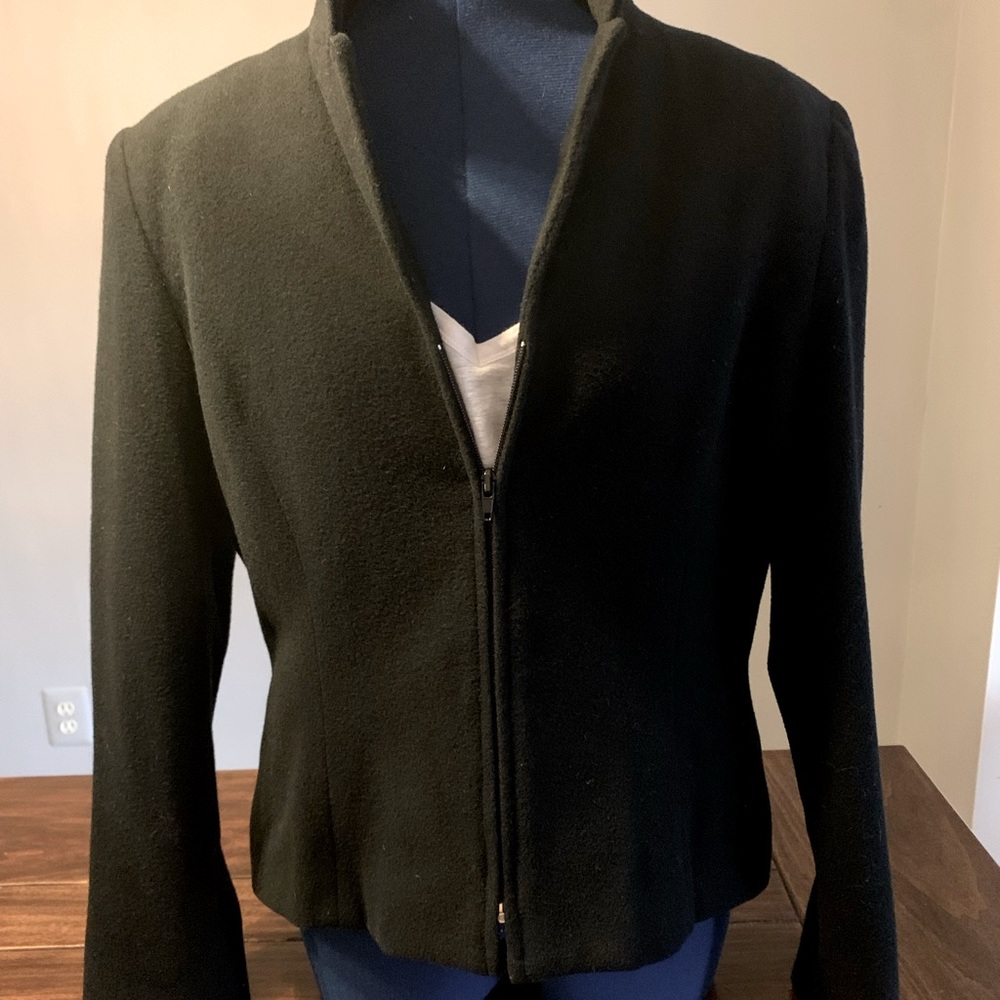 Black wool jacket.